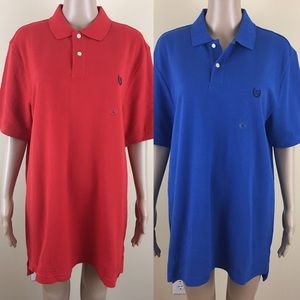 Set Of 2 CHAPS Large Blue Red Polo Shirt NEW men’s